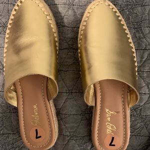Sam Edelman gold mule shoes